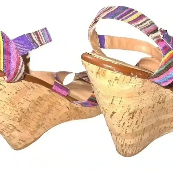 CHINESE LAUNDRY RAINBOW STRAPPY WEDGES - Picture 4 of 5